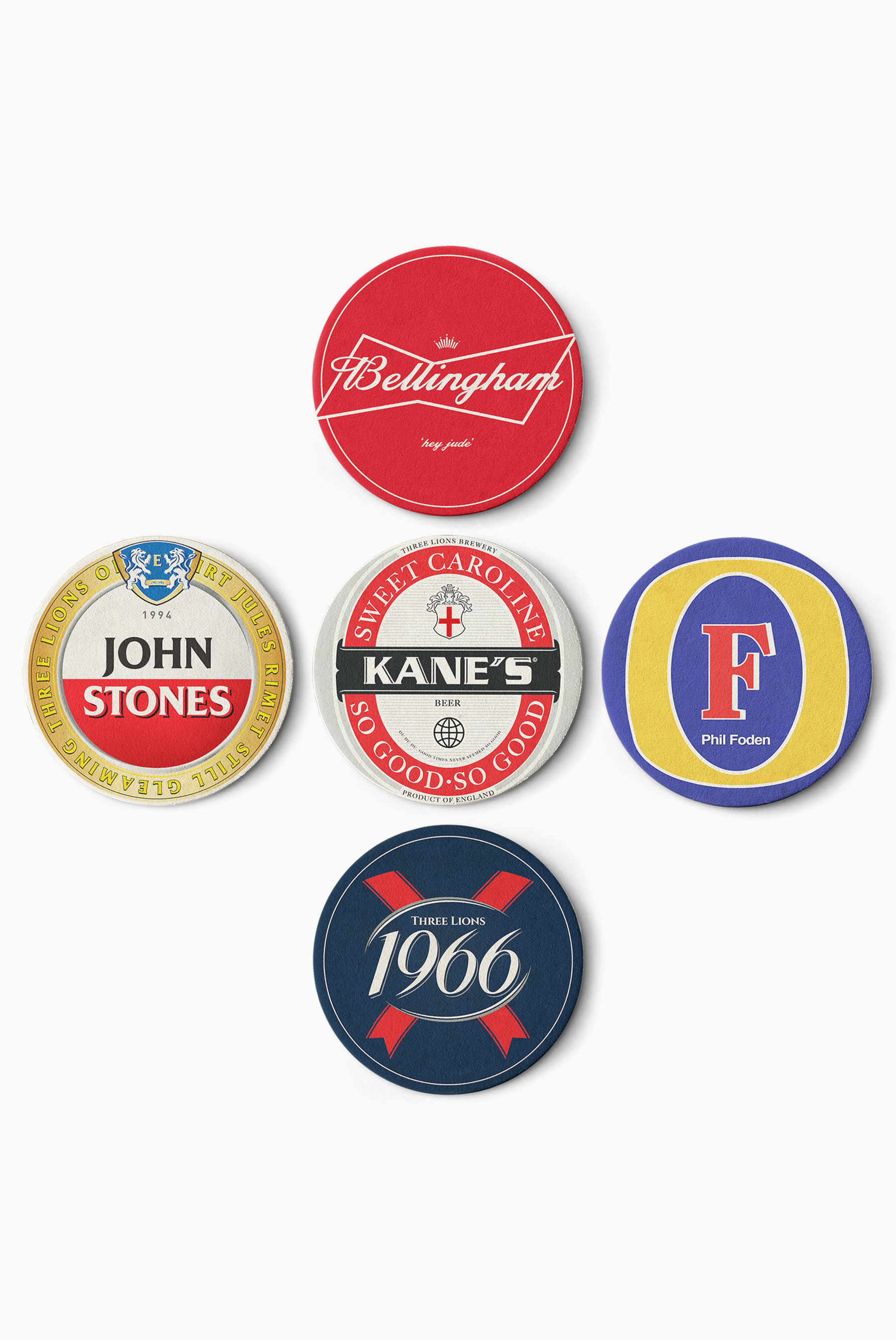 England 2022 Beer Mats (Pack of 5)