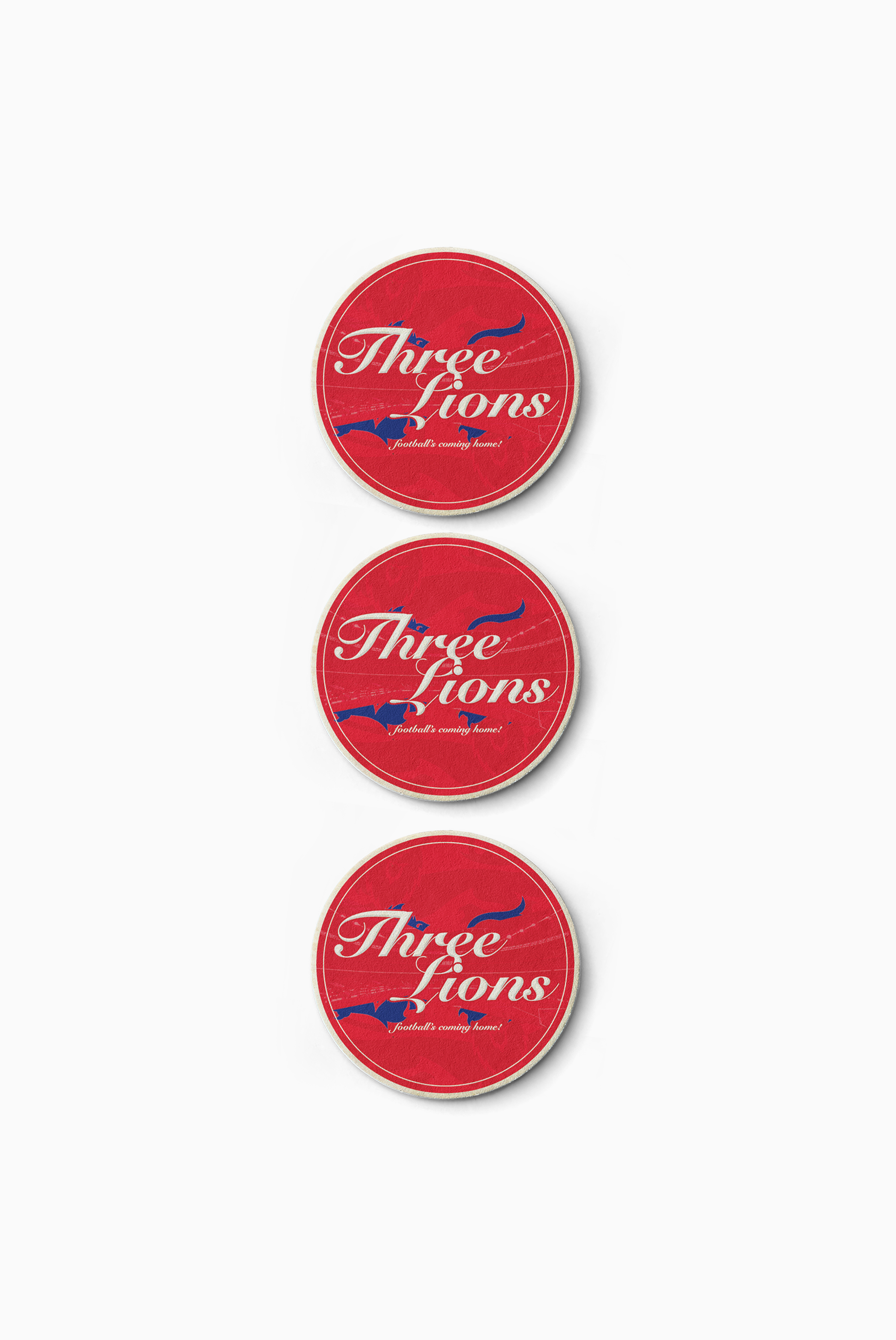 Three Lions Beer Mats (Pack of 3)